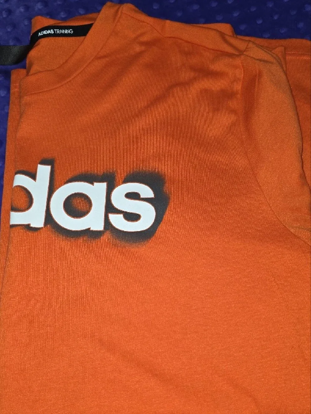 adidas Orange Short Sleeve Logo Tee with Shadow Print
